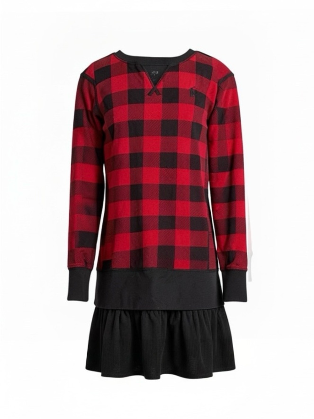 Polo by Ralph Lauren Buffalo Check Layered-Look Dress, Size M